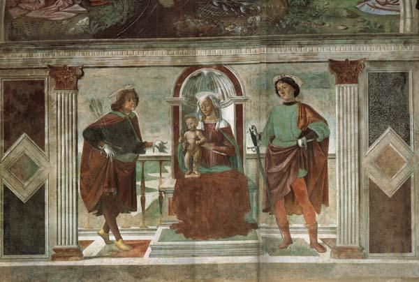 Domenicho Ghirlandaio Thronende Madonna mit den Heiligen Sebastian und julianus oil painting image